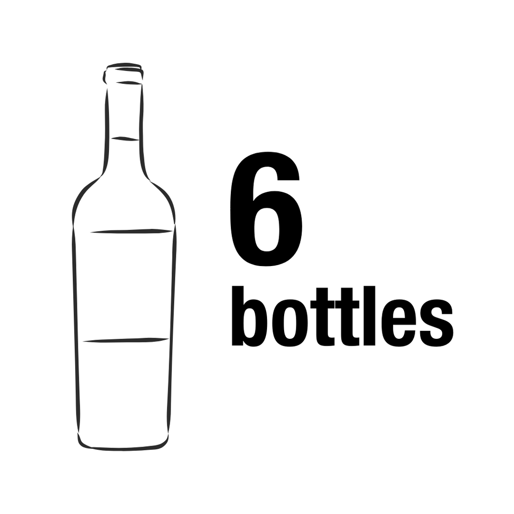 bottle outline with words 6 bottles