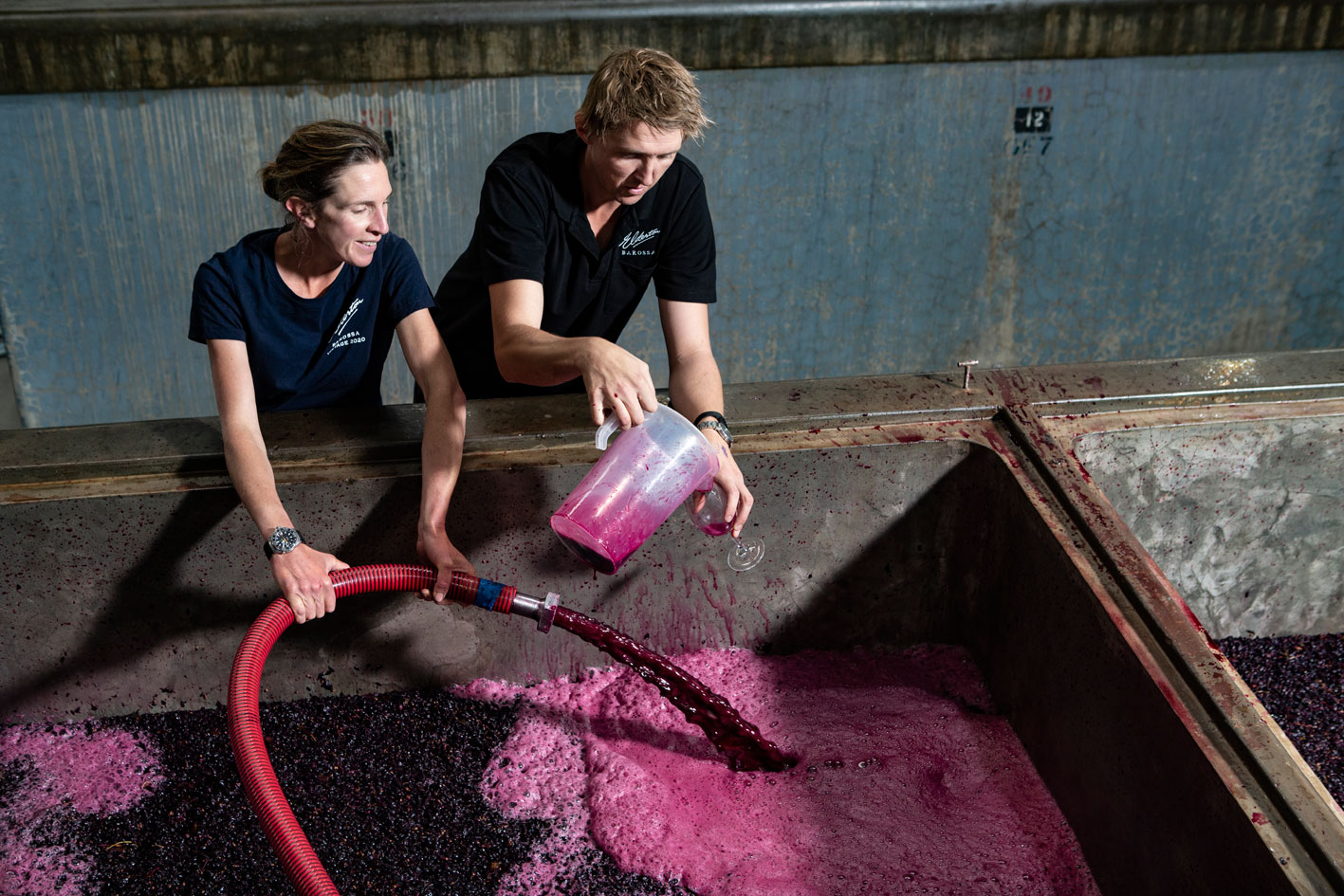 Jules Ashmead and Brock Harrison winemakers